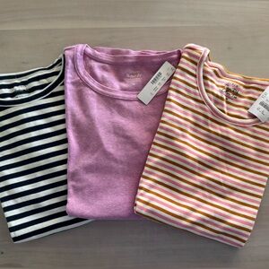 Set of 3 J. Crew Perfect T-Shirts Size Medium Striped and Solid T-Shirts Set NWT